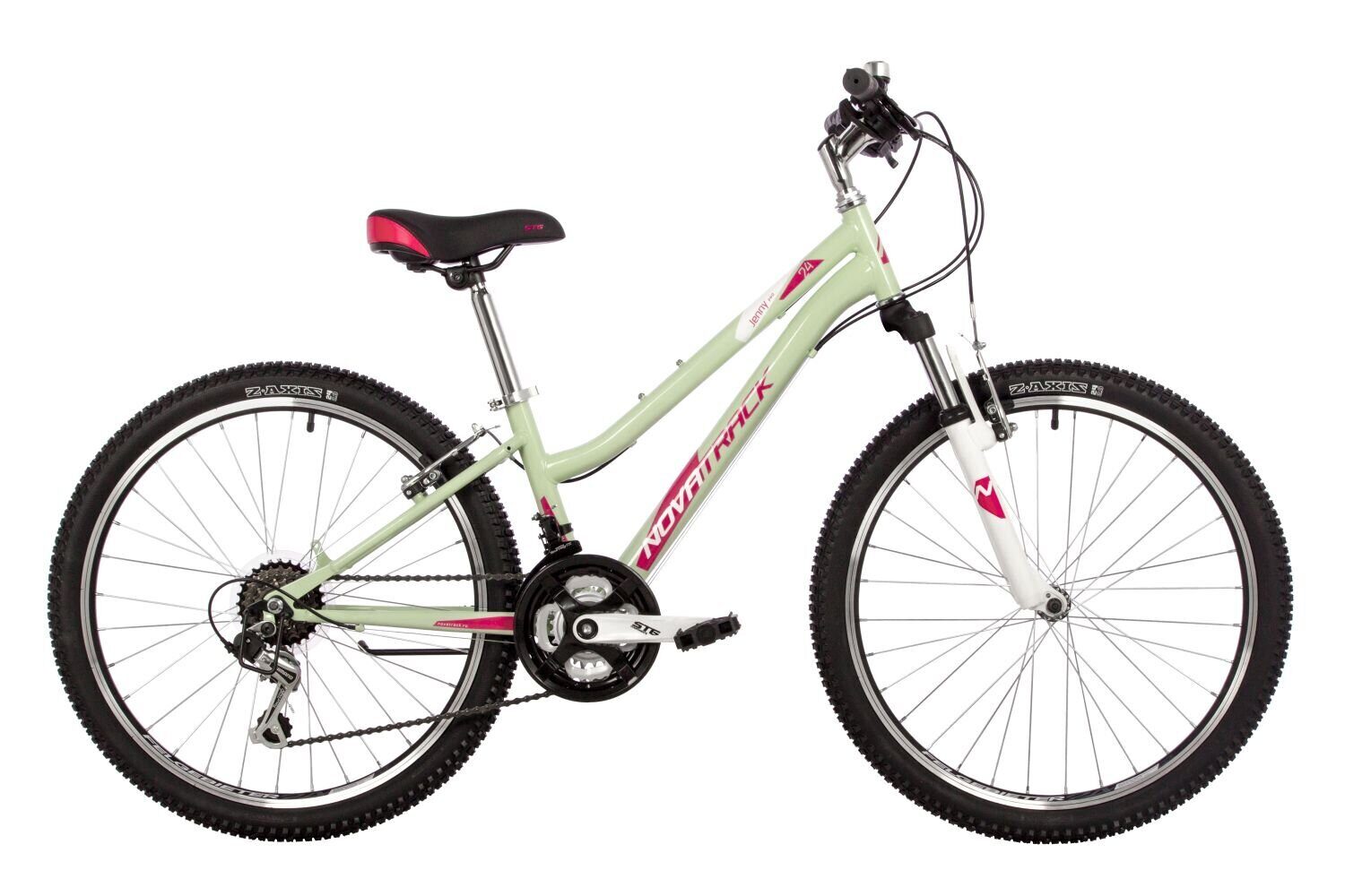 Велосипед NOVATRACK 24" JENNY PRO сталь 12'', мятный, 18 скор.TY21/TS-38/TZ500/SG-6S, V-brake